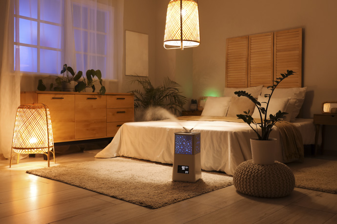 Humidificador en la habitación para evitar los mocos amarillos.